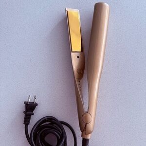 Rose Gold 2 in 1 Straightening & Curling Iron 5 Levels Adjustable Temperature